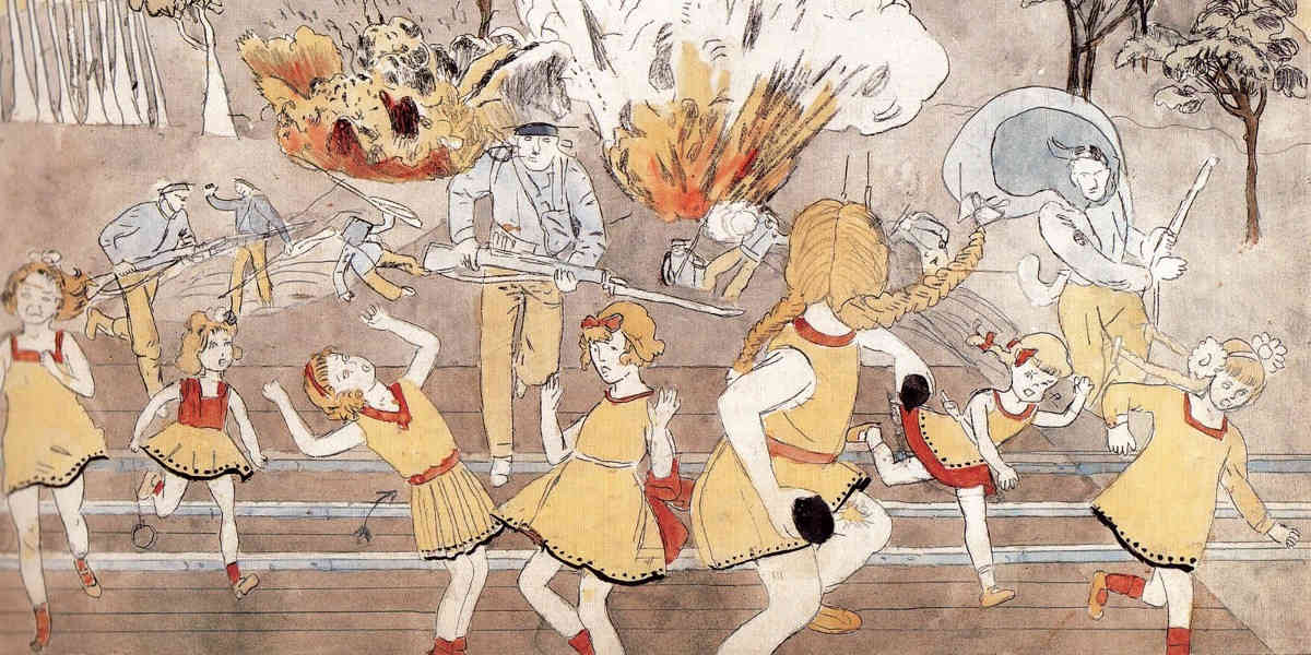A painting by outsider artist Henry Darger